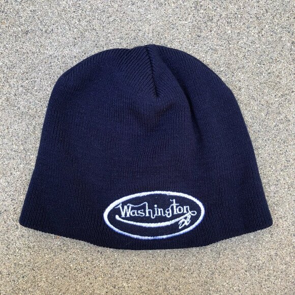 Washington DC Beanie Hat Cap Blue Ribbed One Size Embroidered - Picture 1 of 3